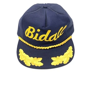 Cappello camionista vintage Bidall maglia orlo foglia corda oro made in USA - Foto 1 di 7