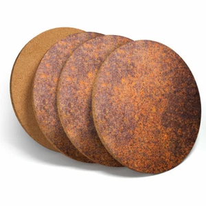 4 Set - Rusty Copper Effect Style Coasters Kitchen Drinks Coaster Gift #14654 - Picture 1 of 4