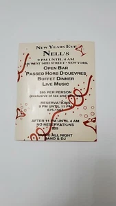 NELL'S NEW YORK NIGHT CLUB  NEW  YEAR EVE PARTY INVITATION 1999 TICKET ADMISSION - Picture 1 of 8