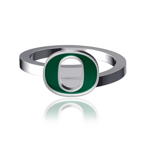 Dayna Designs Oregon Ducks Bypass Enamel Silver Ring Cover