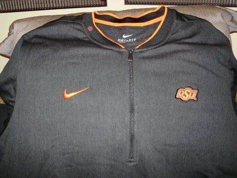 Oklahoma State Cowboys Nike Dri-Fit Black Coaches 1/2 Zip Golf Jacket Men's 2XL Cover