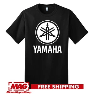 YAMAHA BLACK T-SHIRT Racing Motocross Shirt Tee Motox ATV Logo OEM R1 Motorcycle - Picture 1 of 3