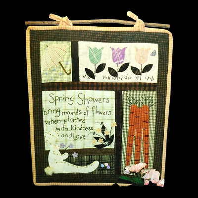 Country Garden Applique Quilt Pattern - 18x21 Wall Hanging Spring Primitive - Image 1 of 3