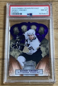 + 2010-11 Panini Crown Royale Hockey #79 Sidney Crosby Purple PSA 8 NM-MT 25/25