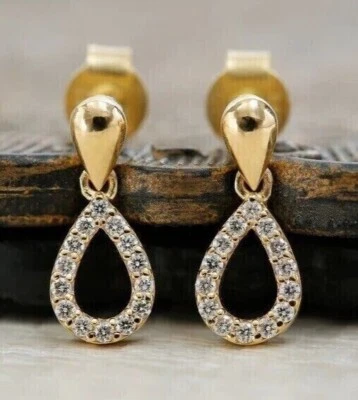 Drop Dangle Women Earrings 2Ct Round Lab-created Diamond 925 Sterling Silver - Image 1 of 3