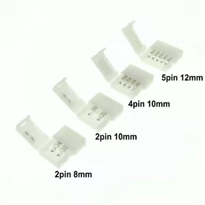 LED Strip Connectors 2pin 8mm / 2pin 10mm / 4pin 10mm / 5pin 12mm Free Welding - Picture 1 of 7