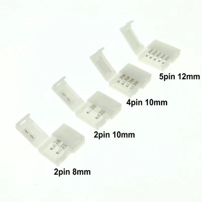 LED Strip Connectors 2pin 8mm / 2pin 10mm / 4pin 10mm / 5pin 12mm Free Welding - Image 1 of 3
