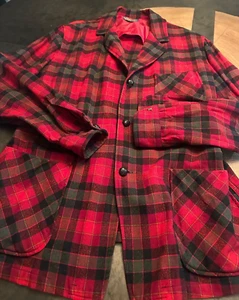 VTG PENDLETON PLAID 100% PURE VIRGIN WOOL UNSTRUCTURED BLAZER JACKET WOMENS SZ L - Picture 1 of 7