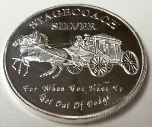 NWT Mint Stagecoach Silver 1 oz Round Hard to Find L@@K - Picture 1 of 2