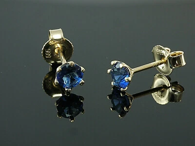 585 Gold  Ohrstecker  mit 6 Krappen 1 Paar 4 mm Grösse  Zirkonia Steine - Bild 1 von 2