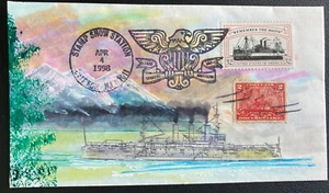 1998 Clifton NJ USA Hand Painted Cover Spanish American War Centenary Stamp Show - Picture 1 of 2