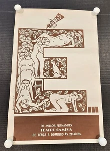Brazil Stage Play Poster DE MILLOR FERNANDES Playwright E... LEONEL MATTOS Art - Picture 1 of 24