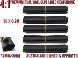 Kit de 12 mm 30 piezas tubo retráctil térmico 4:1 pegamento de pared doble forrado alambre aislamiento marino - Imagen 1 de 1