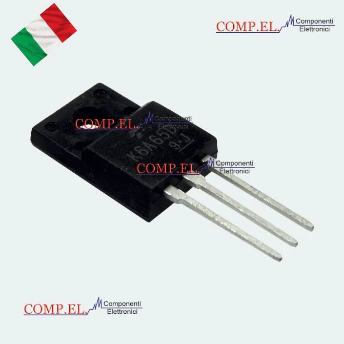 GEEETECH K6A65D N-MOS CHANNEL Field Effect 650V 6A 45W TO-220F ORIGINALE TOSHIBA TK6A65D