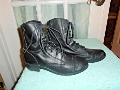 Justin L0621 Lacers Women's size 6 C Black Leather Cowgirl Western Boots - Image 1 of 4