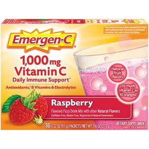 Emergen-C Daily Immune Support Vitamin C Supplement Powder, Raspberry, 30 Ct - Picture 1 of 33
