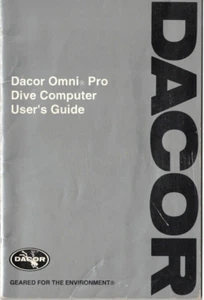 Dacor Omni Pro Computer Subacqueo Istruzioni Manuale Stampato - Foto 1 di 3