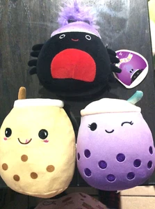 Squishmallows 5 Zoll Menge 3 Plüschtiere Boba Tee Getränke + Spinne Sammlerstück Plüsch - Bild 1 von 6