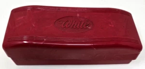 Vintage White Sewing Machine Buttonholer with Accessories and Plastic Box - Picture 1 of 20