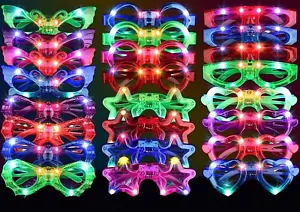 Occhiali da sole illuminati a LED Glow in The Dark Party forniture occhiali LED confezione da 24 - Foto 1 di 11