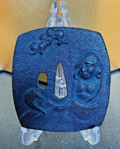 Antique Vintage Samurai sword TSUBA Sansui and bozu designs - Picture 1 of 7