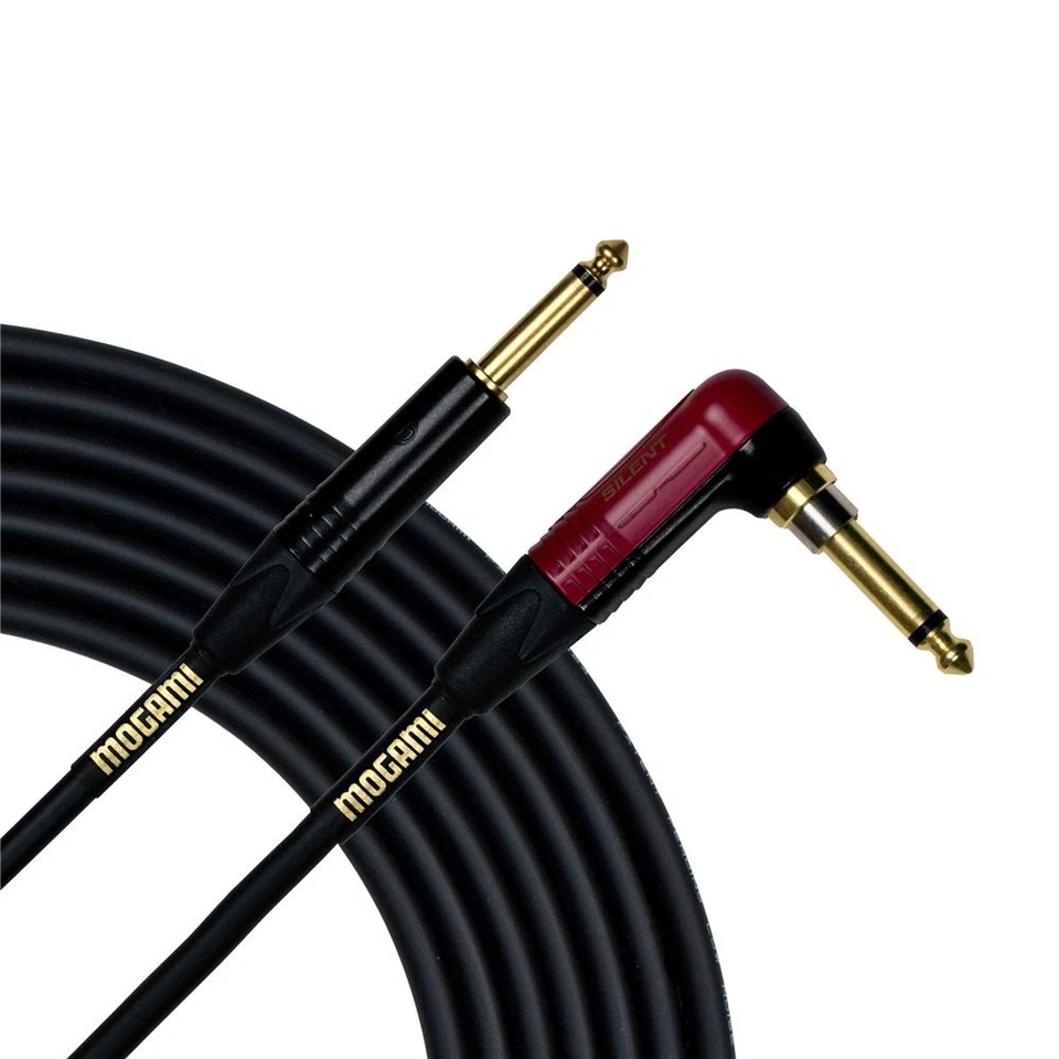 Mogami Gold Instrument Cable Silent R 1/4 to Right Angle 18 FT