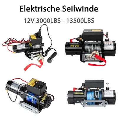 Elektrische Seilwinde 12V 3000LBS - 13500LBS Motorwinde Seilzug Winde Funk ATV - Bild 1 von 4