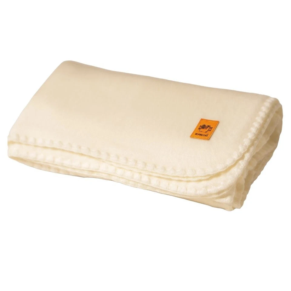 Throw Size Handmade Alpaca Blanket Baby Alpaca Blanket Alpaca Wool Blanket White - Image 1 of 4