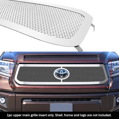 Fits 2018-2019 Toyota Tundra W/ front sensor Main Stainless Chrome Mesh Grille - Image 1 of 3