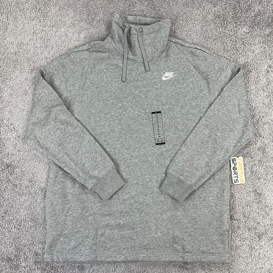 Nike Sportswear Club Fleece Oversized Mock-Neck Sweatshirt Women's XS Gray L/S