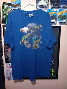 Camisa Vintage Azul Marino Fruta del Telar Wildside Nature Estampado Talla XL - Imagen 1 de 5