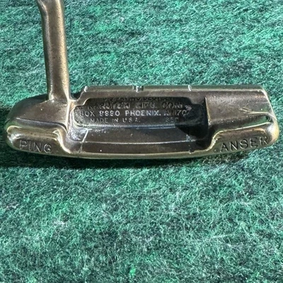 Hoja de golf vintage PING Anser Putter bronce hecho en EE. UU. eje de acero agarre Pingman Foto 1 de 4