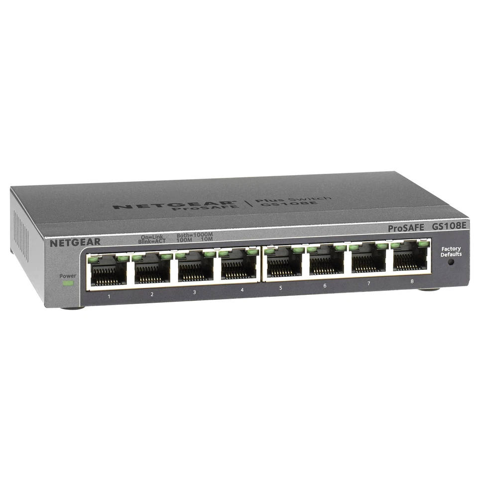 *NEW* NETGEAR GS108Ev4 - 8-Port Gigabit Plus Switch - Image 1 of 1