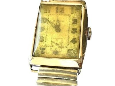 CYMA ART DECO Tank 1930'S Rolled Rose Gold Mens Sub-Second Watch + Box & Working - image 1 of 4