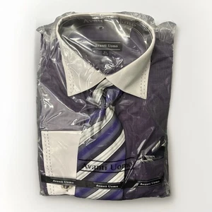 Avanti Uomo Hemd Herren 34/35 passend zum Binden lila Button Down gespreizter Kragen NEU - Bild 1 von 7