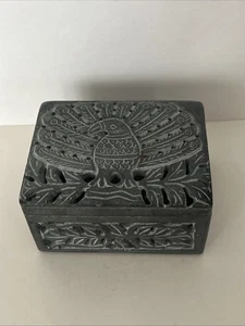 Speckstein geschnitzt Schmuck Schmuckschatulle Jali Andenken Indien Handarbeit Deko - Bild 1 von 11
