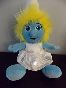 Build A Bear BAB 16" Peluche Pitufa de Pitufos en Blanco Vestido Cabello Rubio En buen estado - Imagen 1 de 1