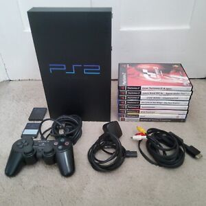 Sony PlayStation 2 Original Console Black + Controller + 8 Games + Memory Cards
