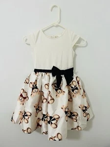 H&M Girls Teddy Bear Cream Formal/Casual Dress Size 6X/7 - Kids - Picture 1 of 4