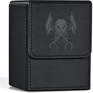 Premium Card Deck Box for MTG & Yu-Gi-Oh, Holds 100+ Sleeved Cards, Black Cthulu - Picture 1 of 11