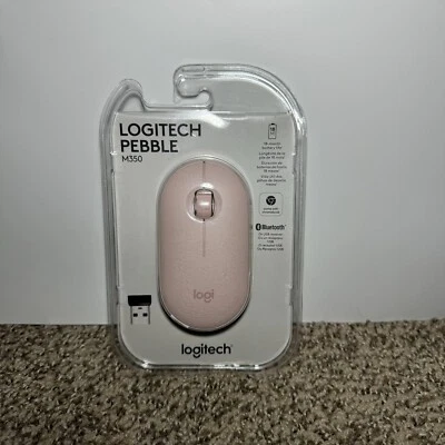 NEW LOGITECH PEBBLE M350 PORTABLE WIRELESS MOUSE COLOR: ROSE 910-005769 - Image 1 of 3