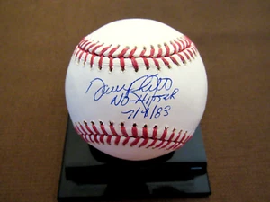 DAVE RIGHETTI NO-HITTER 7/4/83 YANKEES SIGNED AUTO OML BASEBALL LEAF BEAUTY - Picture 1 of 3