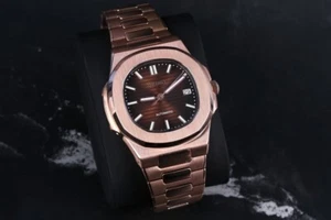 Seikmod CopperWave NH35 Automatic Sapphire Rose Gold PVD Brown Wave Dial - Picture 1 of 5