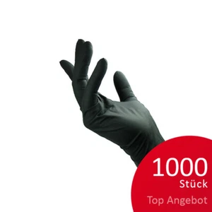 1000St. LATEX Handschuhe schwarz Gr.S Puderfrei Einmalhandschuhe Nitril Vinyl - Bild 1 von 3