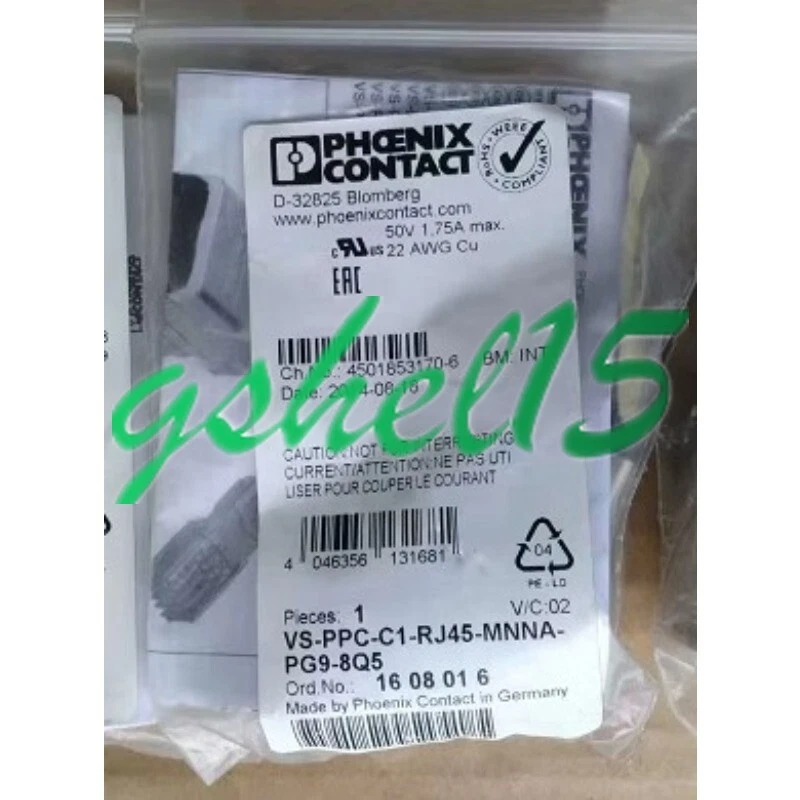 1PCS NEW Phoenix VS-PPC-C1-RJ45-MNNA-PG9-8Q5 - 1608016 coupler #HJ - Image 1 of 1