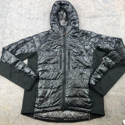 Chaqueta Saks Fifth Avenue para mujer grande negra acolchada capucha reflectante Foto 1 de 4