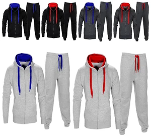 Nuevo Juego de Chándal de Cuerda CONTRAST para Hombre Lanza Sudadera con Capucha Parte Superior e Parte Inferior Gimnasio para Correr - Imagen 1 de 14