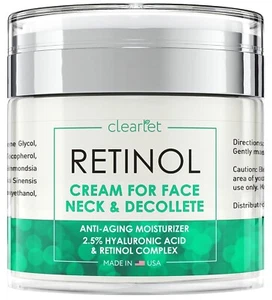 Retinol Cream with Hyaluronic Acid Face Moisturizer Day Night Anti Aging Cream - Picture 1 of 4