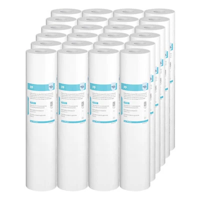 24 Pack 20"x4.5" 5 Micron Big Blue Sediment Water Filter Whole House Replacement - Image 1 of 4