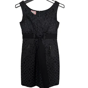 Phoebe Couture Women Dress Size 4 Black Cotton/Silk Cocktails Party Glam Classic - Picture 1 of 17